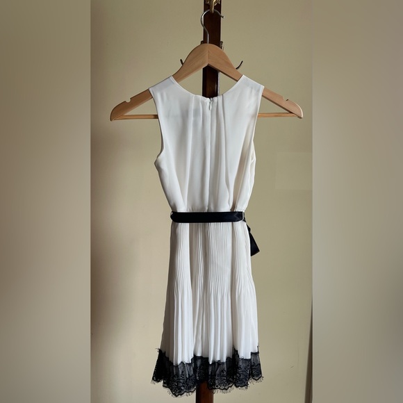 Girls Blush By Us Angels Dress - White with Black Lace Trim - 8 - Picture 2 of 4